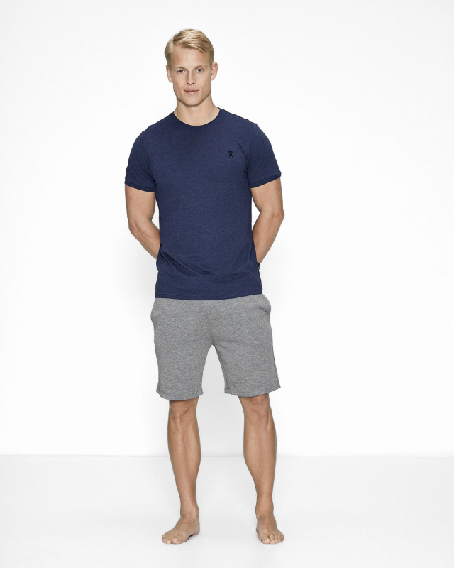 Bambus-Set, T-Shirt "Pique" und Shorts, Marine und Grau -JBS of Denmark Men