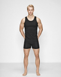 Bio-Baumwolle, Unterhemd Top, Schwarz