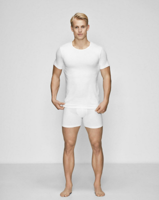 Bio-Baumwolle, Unterhemd T-Shirt mit Rundhalsausschnitt, Weiß -JBS of Denmark Men