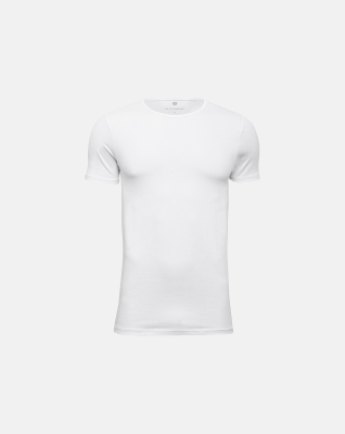 Bio-Baumwolle, Unterhemd T-Shirt mit V-Ausschnitt, Weiß