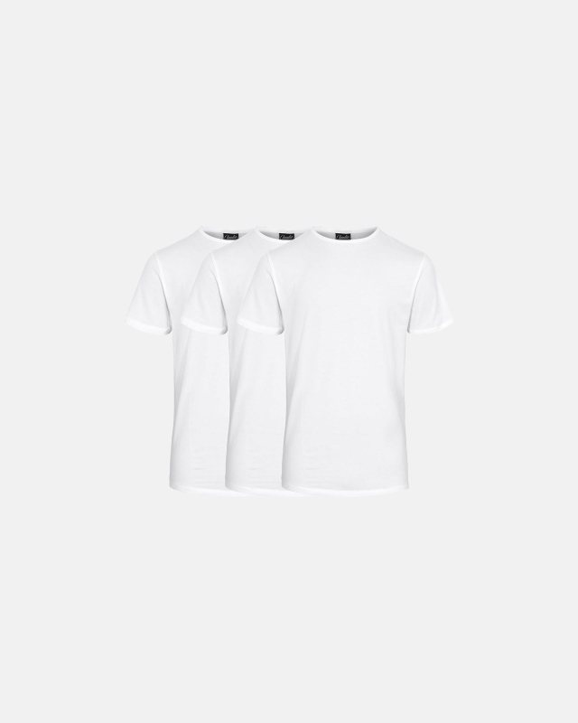 Bio-Baumwolle, T-Shirt, 3-Pack, Weiß -Claudio
