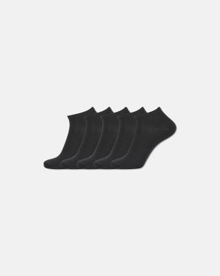 Bio-Baumwolle, Sneaker Socken, 5-pack, Schwarz -Claudio