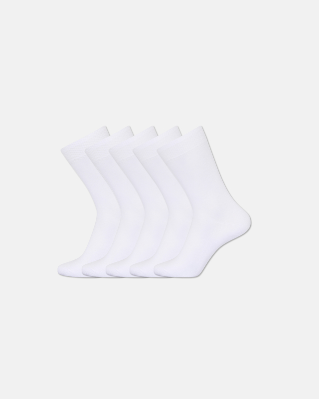 Bio-Baumwolle, Socken, 5-pack, Weiß -Claudio