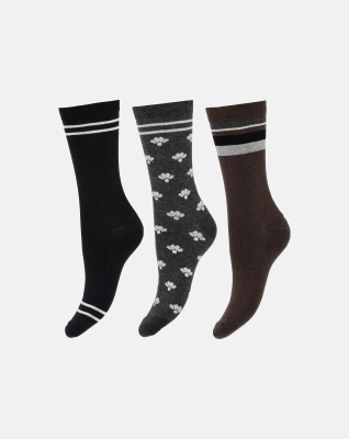 Bio-Baumwolle, Socken, 3-Pack, Mehrfarbig 69 -Decoy