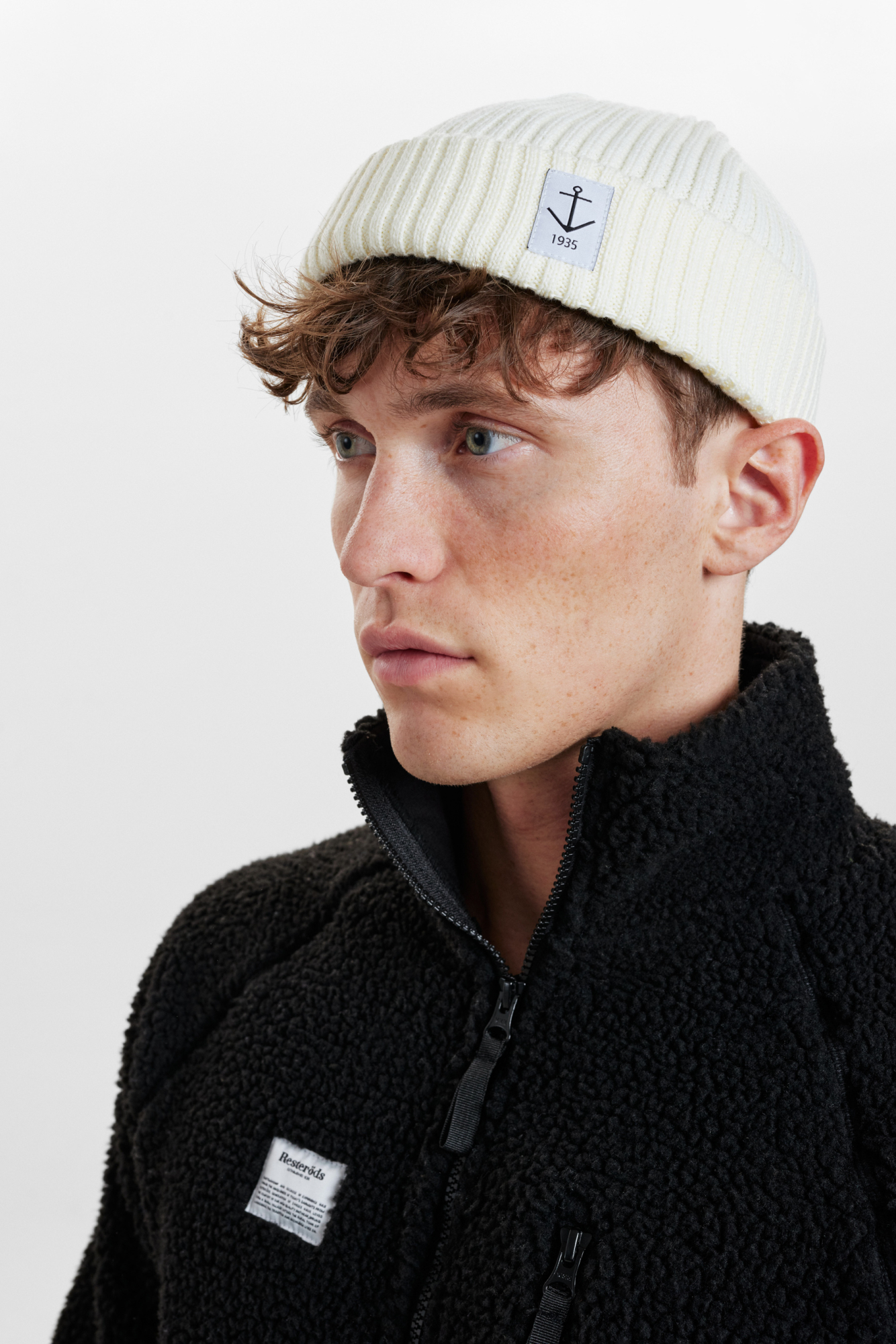 Baumwolle, Beanie Mütze, Smula, weiss -Resteröds Baumwolle, Beanie Mütze, Smula, weiss -Resteröds