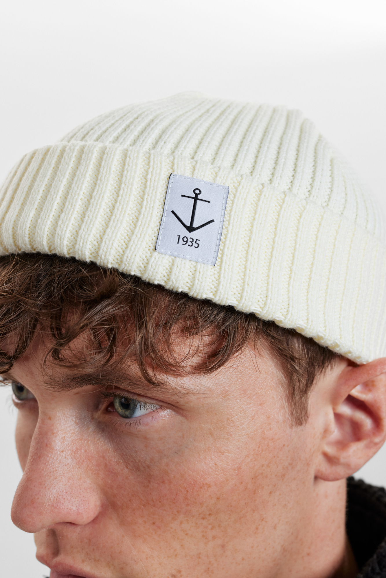 Baumwolle, Beanie Mütze, Smula, weiss -Resteröds Baumwolle, Beanie Mütze, Smula, weiss -Resteröds