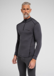 Bio-Wolle, Langarmpullover 1/3 Reißverschluss, Grau -Dovre