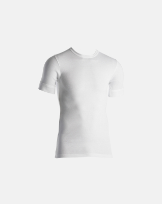 Bio-Baumwolle, T-Shirt "Rib", Weiß -Dovre