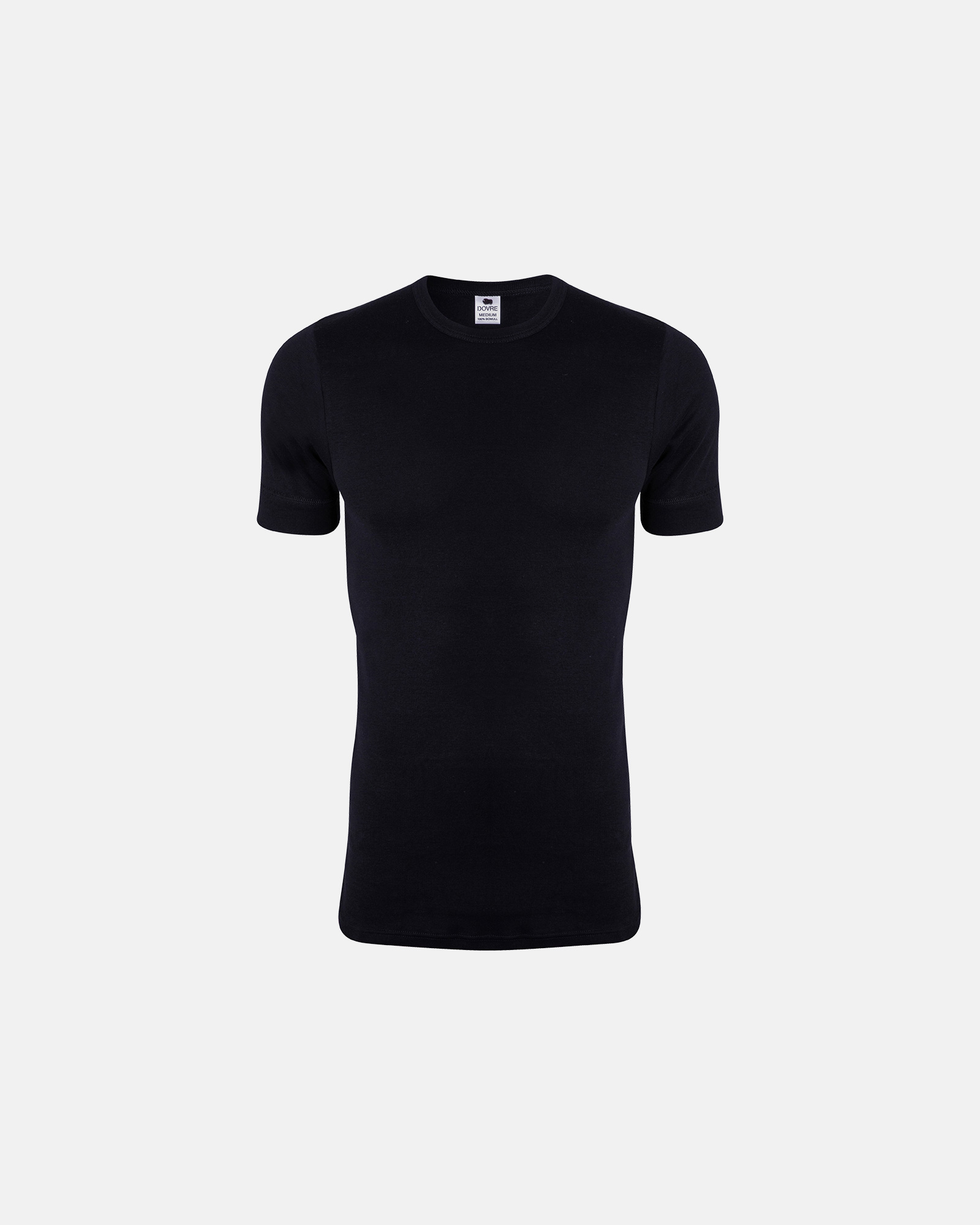 Bio-Baumwolle, T-Shirt "Rib", Schwarz -Dovre Bio-Baumwolle, T-Shirt "Rib", Schwarz -Dovre