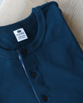 Bio-Baumwolle, Langarmshirt mit Knöpfen "Rib", Blau -Dovre