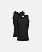 Bio-Baumwolle, Unterhemd Top, 2-pack, Schwarz - JBS