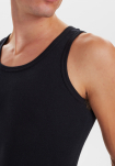 Bio-Baumwolle, Unterhemd Top, 2-pack, Schwarz
