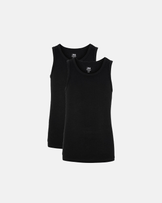Bambusviskose, Unterhemd, 2-Pack, schwarz - Junge