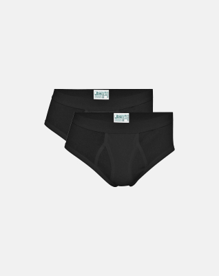 Bio-Baumwolle, Slips, 2-pack, Schwarz