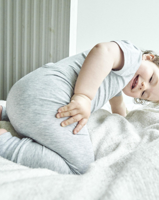 Bambus, Leggings, Grau