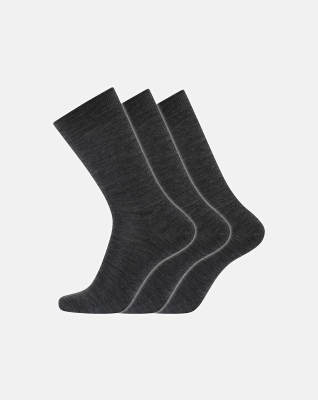 Bio-Wolle, Socken, 3-Pack, Grau