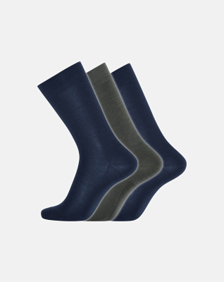 Bio-Wolle, Socken, 3-Pack, Mehrfarbig