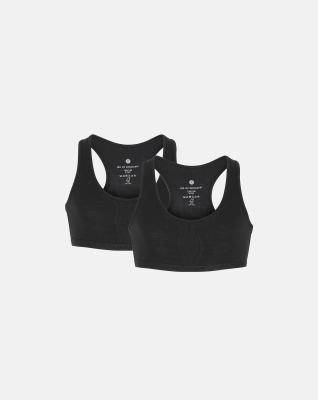 Bambus, Top, 2-pack, Schwarz, Mädchen
