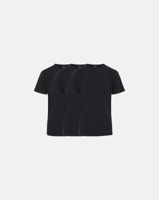 Bio-Baumwolle, T-Shirt, 3-Pack, Schwarz