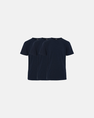 Bio-Baumwolle, T-Shirt, 3-Pack, Marine
