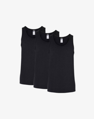 Tanktop 3-pack, Bio-Baumwolle, Schwarz