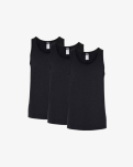 Tanktop 3-pack, Bio-Baumwolle, Schwarz