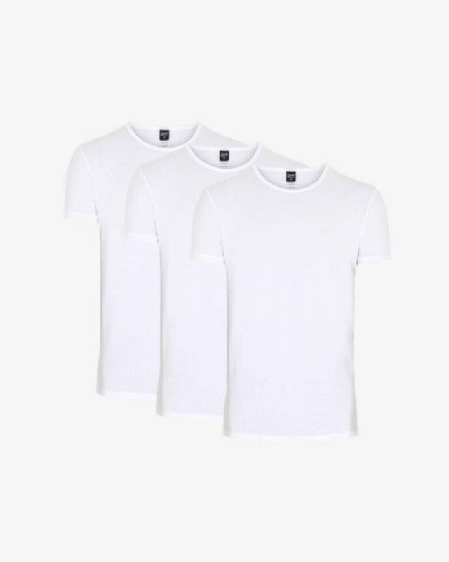 Bio-Baumwolle, Unterhemd mit Rundhalsausschnitt, 3-pack, Weiß -Claudio