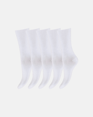 Bambusviskose, Socken, 5er-Pack, Weiss