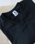 Bio-Baumwolle, T-Shirt V-neck "Jersey", Schwarz -Dovre