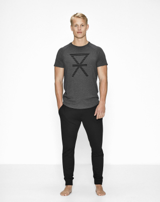 Bambus, T-Shirt, Grau mit Aufdruck -JBS of Denmark Men