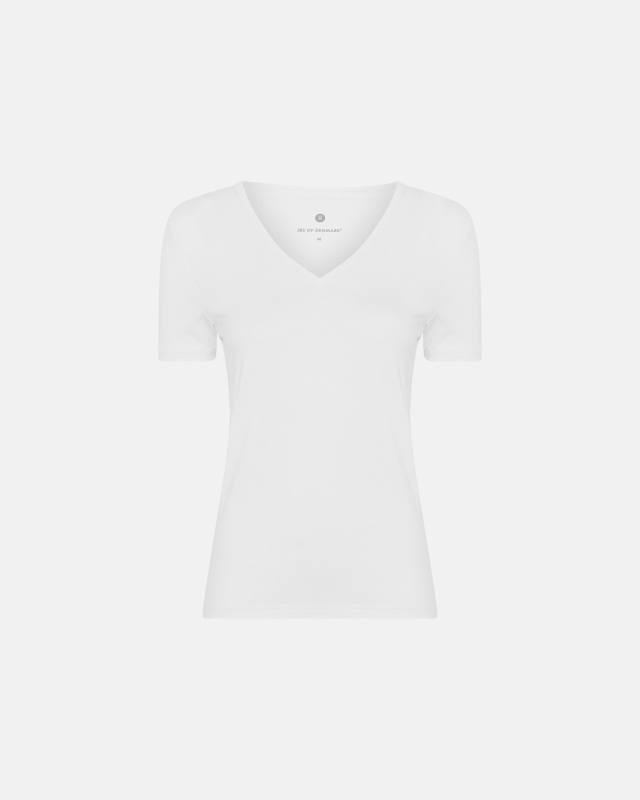 Bambus, T-Shirt v-neck "slim-fit", Weiss -JBS of Denmark Women
