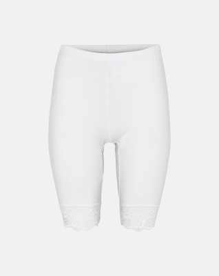 Bio-Baumwolle, Bikershorts mit Spitze, Weiß