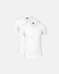 Bio-Baumwolle, Unterhemd mit V-Ausschnitt, 2-pack, Weiß - JBS