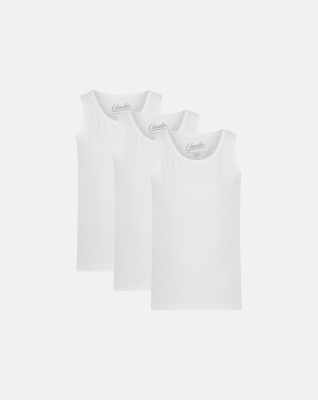 Bio-Baumwolle, Unterhemd, 3-pack, Weiß, Jungen -Claudio