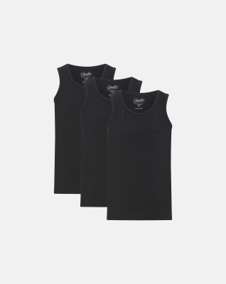 Bio-Baumwolle, Unterhemd, 3-pack, Schwarz, Jungen