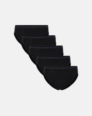 Bio-Baumwolle, Tai Panties, 5-Pack, Schwarz -Decoy