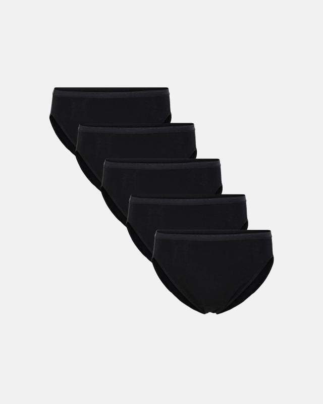 Bio-Baumwolle, Tai Panties, 5-Pack, Schwarz -Decoy