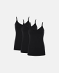 Bio-Baumwolle, Unterhemd schmaler Träger, 3-Pack, Schwarz - Decoy