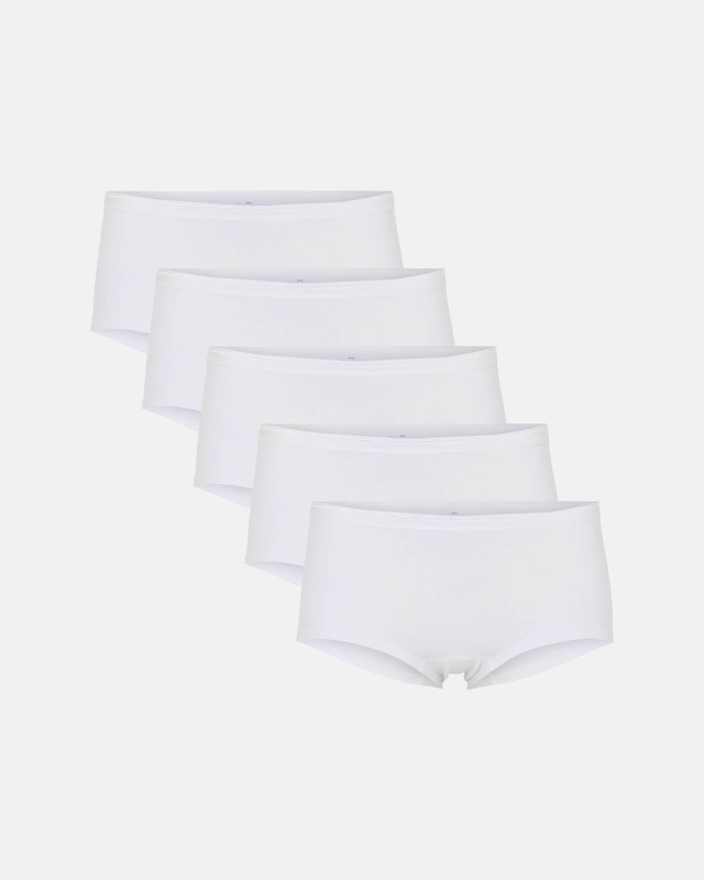 Bio-Baumwolle, Hipster Slip, 5-Pack, Weiß -Decoy