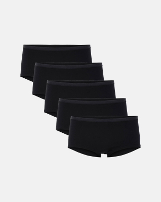 Bio-Baumwolle, Hipster Slip, 5-Pack, Schwarz