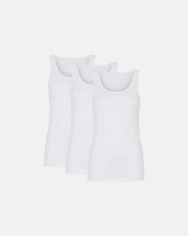 Bio-Baumwolle, Unterhemd breiter Träger, 3-Pack, Weiß -Decoy