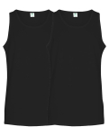 Bio-Baumwolle, Unterhemd, 2-pack, Schwarz