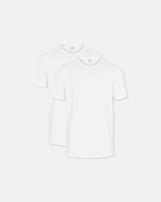 Bio-Baumwolle, T-Shirt, 2-pack, Weiß