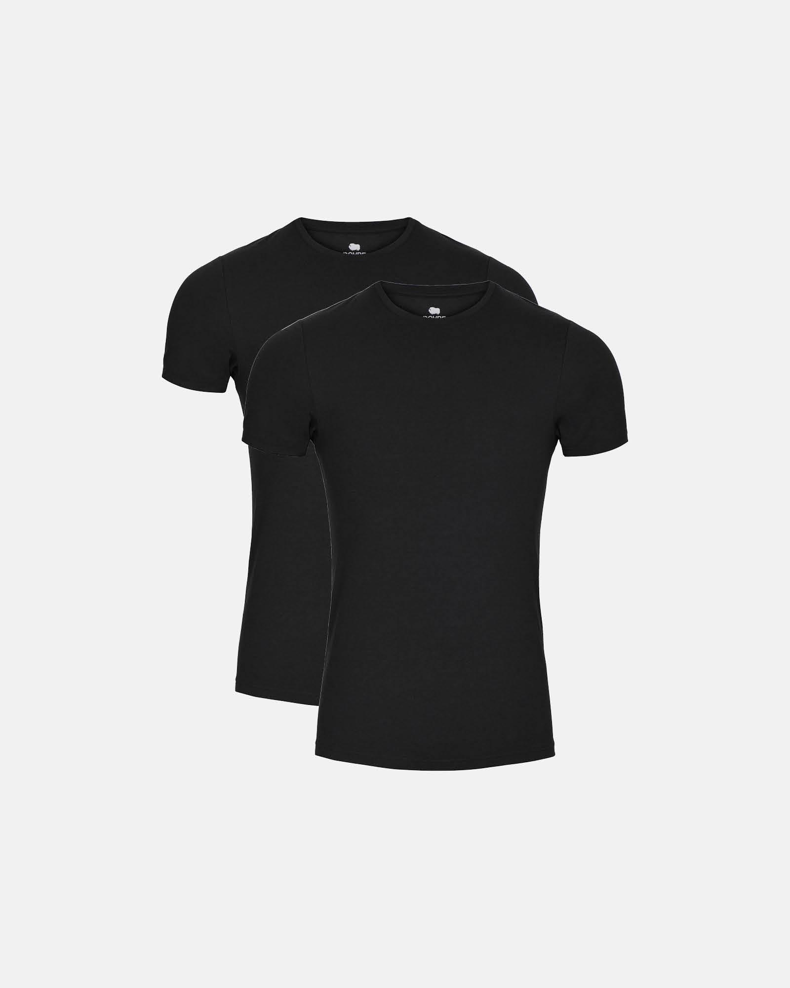 Bio-Baumwolle, Unterhemd mit Rundhalsausschnitt, 2-pack, Schwarz -Dovre Bio-Baumwolle, Unterhemd mit Rundhalsausschnitt, 2-pack, Schwarz -Dovre