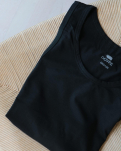 Bio-Baumwolle, Unterhemd mit Rundhalsausschnitt, 2-pack, Schwarz -Dovre