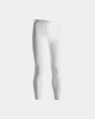 Bio-Baumwolle, Lange Unterhosen "Rib", Weiß
