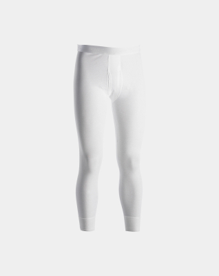Lange Unterhose mit Eingriff, Bio-Baumwolle, Weiß