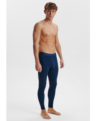 Lange Unterhose m. Eingriff, Bio-Baumwolle, Blau