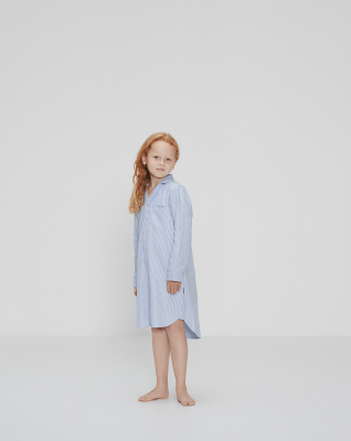 Bambus, Hemdkleid, Blau gestreift -JBS of Denmark Kids
