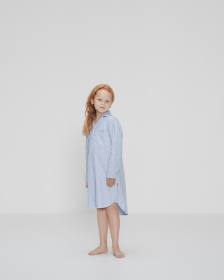 Bambus, Hemdkleid, Blau gestreift